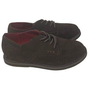 NEW Cole Haan Lil Shane Boys Size 12 US Cognac Brown Faux Suede Oxfords 30 EU